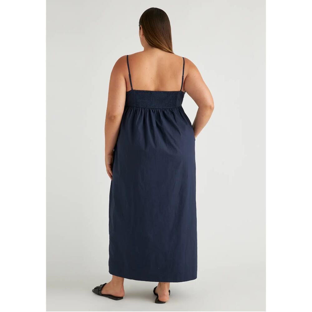 QUINCE NWT Organic Cotton Sleeveless Maxi Dress in Navy // S - Picture 2 of 12